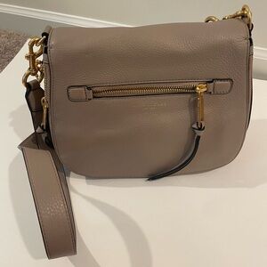 Taupe Leather Crossbody Bag